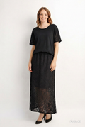 Laced skirt and top with laced sleeves